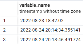 CURRENT_TIMESTAMP without timezone 2